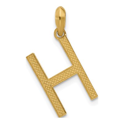 14K Yellow Gold Fancy Letter H Pendant – view 3