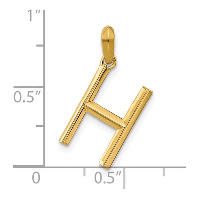 14K Yellow Gold Fancy Letter H Pendant – view 4