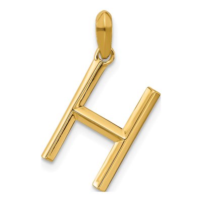 14K Yellow Gold Fancy Letter H Pendant