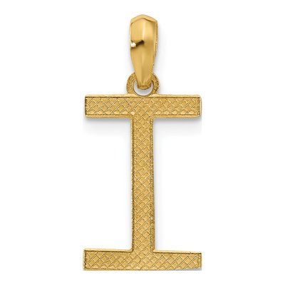 14K Yellow Gold Fancy Letter I Pendant – view 3