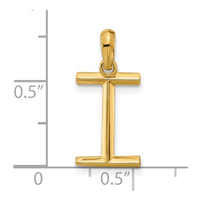 14K Yellow Gold Fancy Letter I Pendant – view 4
