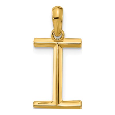 14K Yellow Gold Fancy Letter I Pendant