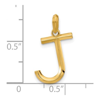 14K Yellow Gold Fancy Letter J Pendant – view 4