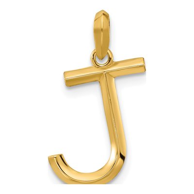14K Yellow Gold Fancy Letter J Pendant
