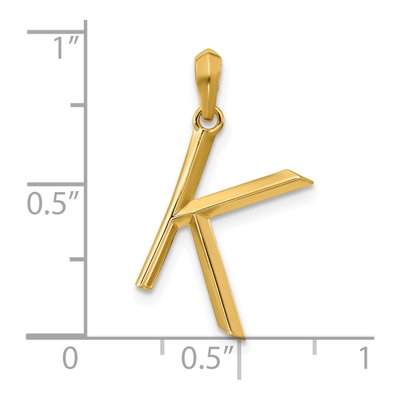 14K Yellow Gold Fancy Letter K Pendant – view 4