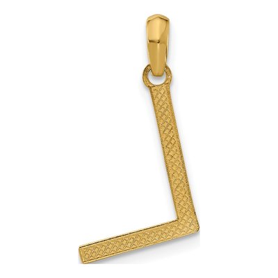 14K Yellow Gold Fancy Letter L Pendant – view 3