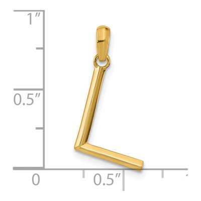 14K Yellow Gold Fancy Letter L Pendant – view 4