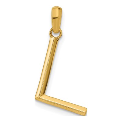 14K Yellow Gold Fancy Letter L Pendant