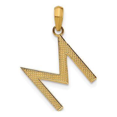 14K Yellow Gold Letter M Pendant – view 3