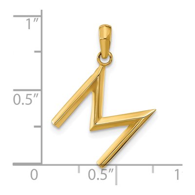 14K Yellow Gold Letter M Pendant – view 4
