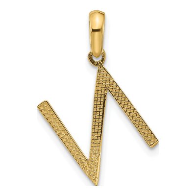 14K Yellow Gold Fancy Letter N Pendant – view 3