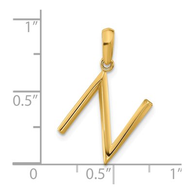 14K Yellow Gold Fancy Letter N Pendant – view 4