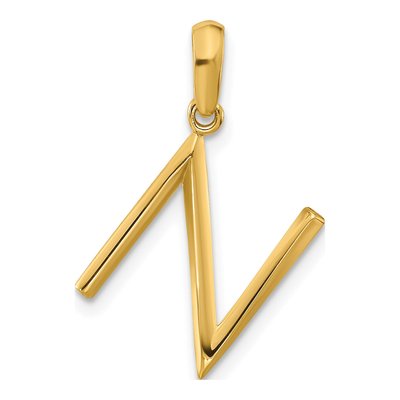 14K Yellow Gold Fancy Letter N Pendant
