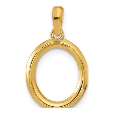 14K Yellow Gold Letter O Pendant