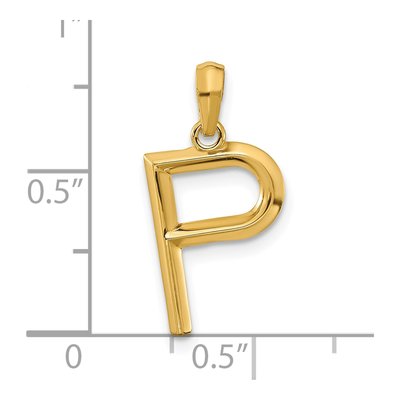 14K Yellow Gold Fancy Letter P Pendant – view 4