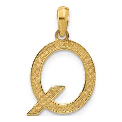 14K Yellow Gold Fancy Letter Q Pendant – view 3