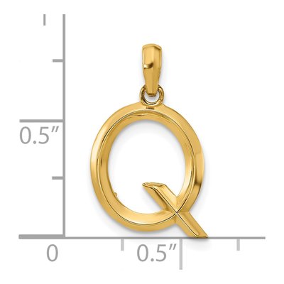 14K Yellow Gold Fancy Letter Q Pendant – view 4