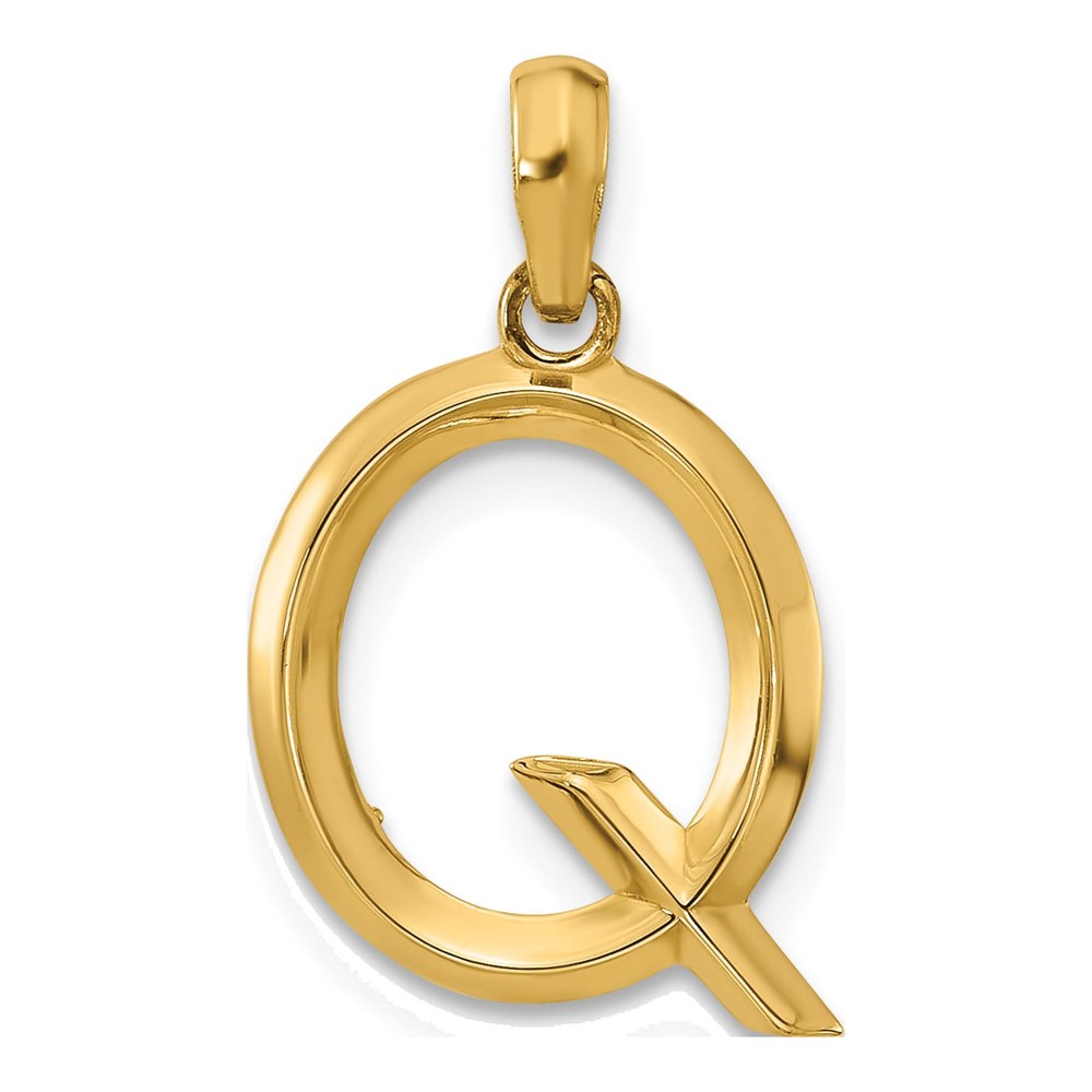 14K Yellow Gold Fancy Letter Q Pendant