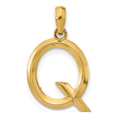 14K Yellow Gold Fancy Letter Q Pendant