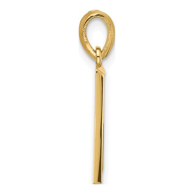14K Yellow Gold Fancy Letter R Pendant – view 2