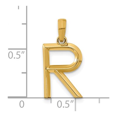 14K Yellow Gold Fancy Letter R Pendant – view 4