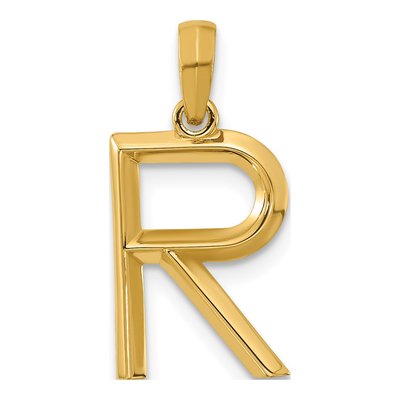 14K Yellow Gold Fancy Letter R Pendant