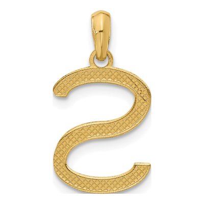 14K Yellow Gold Fancy Letter S Pendant – view 3
