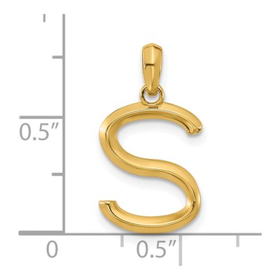 14K Yellow Gold Fancy Letter S Pendant – view 4