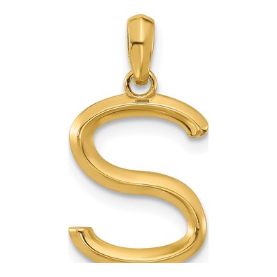 14K Yellow Gold Fancy Letter S Pendant