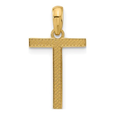 14K Yellow Gold Fancy Letter T Pendant – view 3