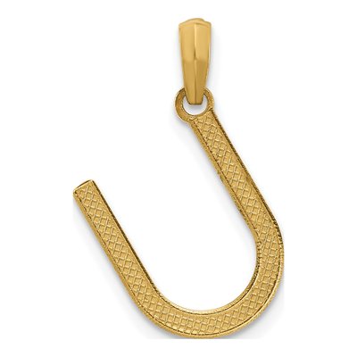 14K Yellow Gold Letter U Pendant – view 3