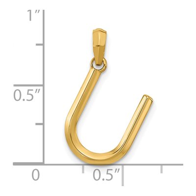 14K Yellow Gold Letter U Pendant – view 4