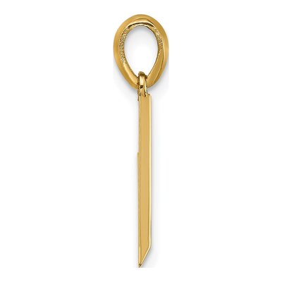 14K Yellow Gold Letter V Pendant – view 2