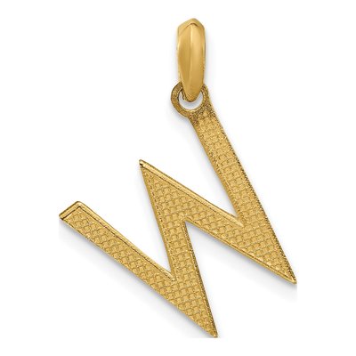 14K Yellow Gold Letter W Pendant – view 3