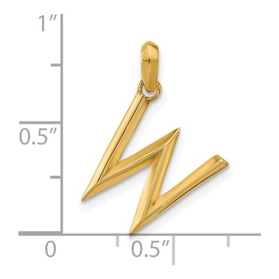 14K Yellow Gold Letter W Pendant – view 4