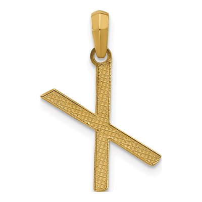 14K Yellow Gold Letter X Pendant – view 3