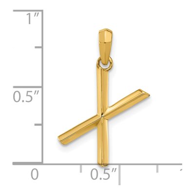 14K Yellow Gold Letter X Pendant – view 4