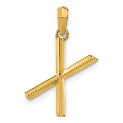 14K Yellow Gold Letter X Pendant