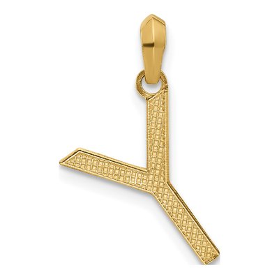 14K Yellow Gold Fancy Letter Y Pendant – view 3