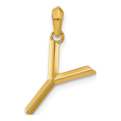 14K Yellow Gold Fancy Letter Y Pendant