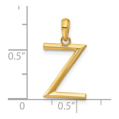 14K Yellow Gold Fancy Letter Z Pendant – view 4