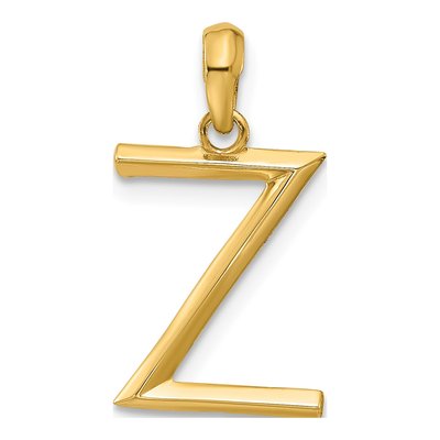14K Yellow Gold Fancy Letter Z Pendant