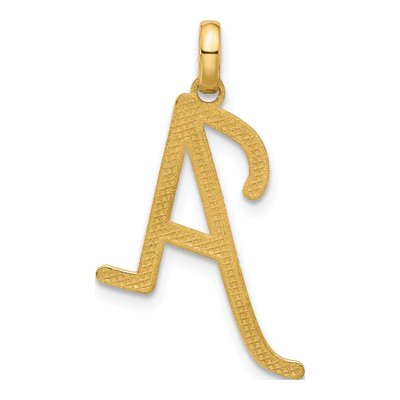 14K Yellow Gold Fancy Letter A Pendant – view 3