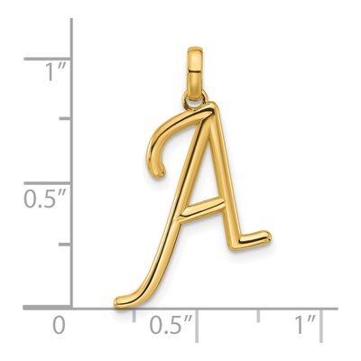 14K Yellow Gold Fancy Letter A Pendant – view 4