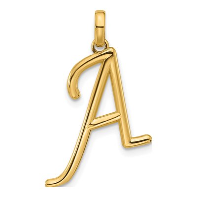 14K Yellow Gold Fancy Letter A Pendant
