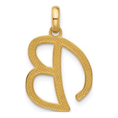 14K Yellow Gold Fancy Letter B Pendant – view 3
