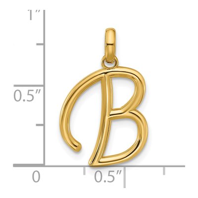 14K Yellow Gold Fancy Letter B Pendant – view 4