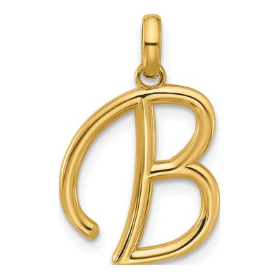 14K Yellow Gold Fancy Letter B Pendant