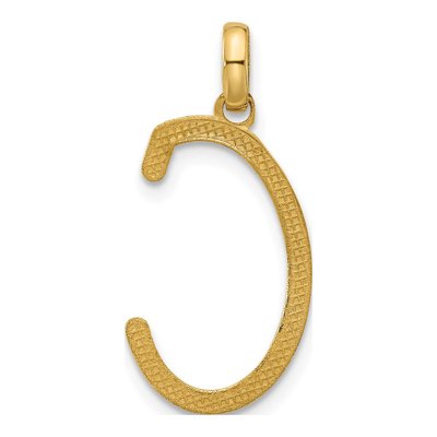 14K Yellow Gold Fancy Letter C Pendant – view 3