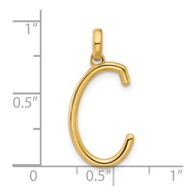 14K Yellow Gold Fancy Letter C Pendant – view 4